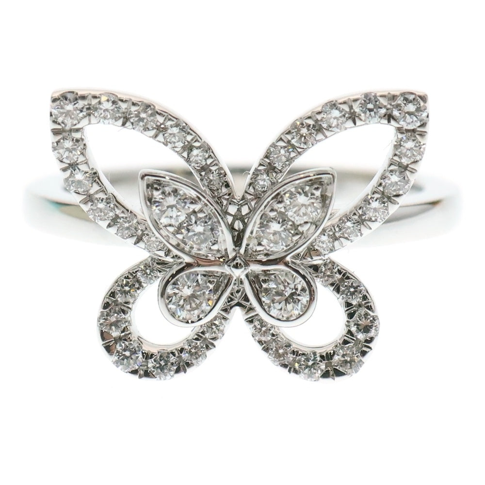 GRAFF(グラフ) バタフライ シルエット ダイヤモンド リング ホワイトゴールド Au750WG 約8号 指輪 ジュエリー アクセサリー