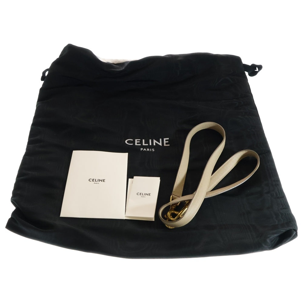 CELINE(セリーヌ) ベルトバッグ マイクロ レザー 2WAY ハンド ショルダーバッグ ゴールド金具 ベージュ