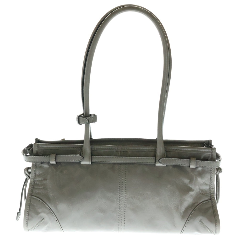 PRADA(プラダ) ボニー トライアングルロゴプレート ハンドバッグ グレージュ ゴールド金具 レザー 1BA426