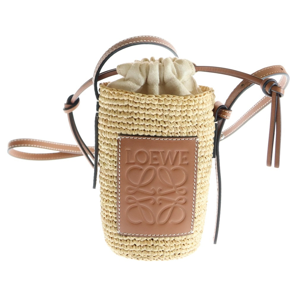 LOEWE　シリンダーポケット ラフィア アナグラム ショルダーバッグ LOEWE(ロエベ) シリンダーポケット ショルダーバッグ ベージュ