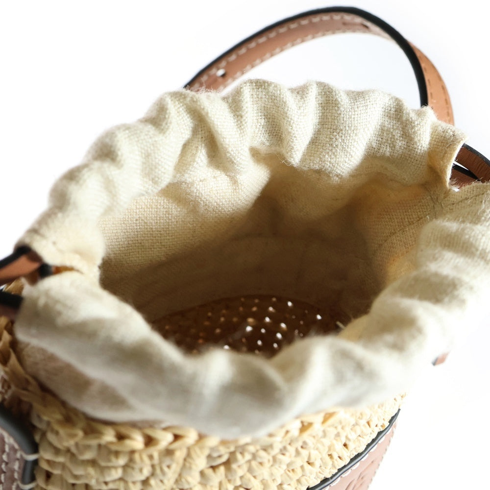 LOEWE(ロエベ) シリンダーポケット ショルダーバッグ ベージュ ラフィア×レザー