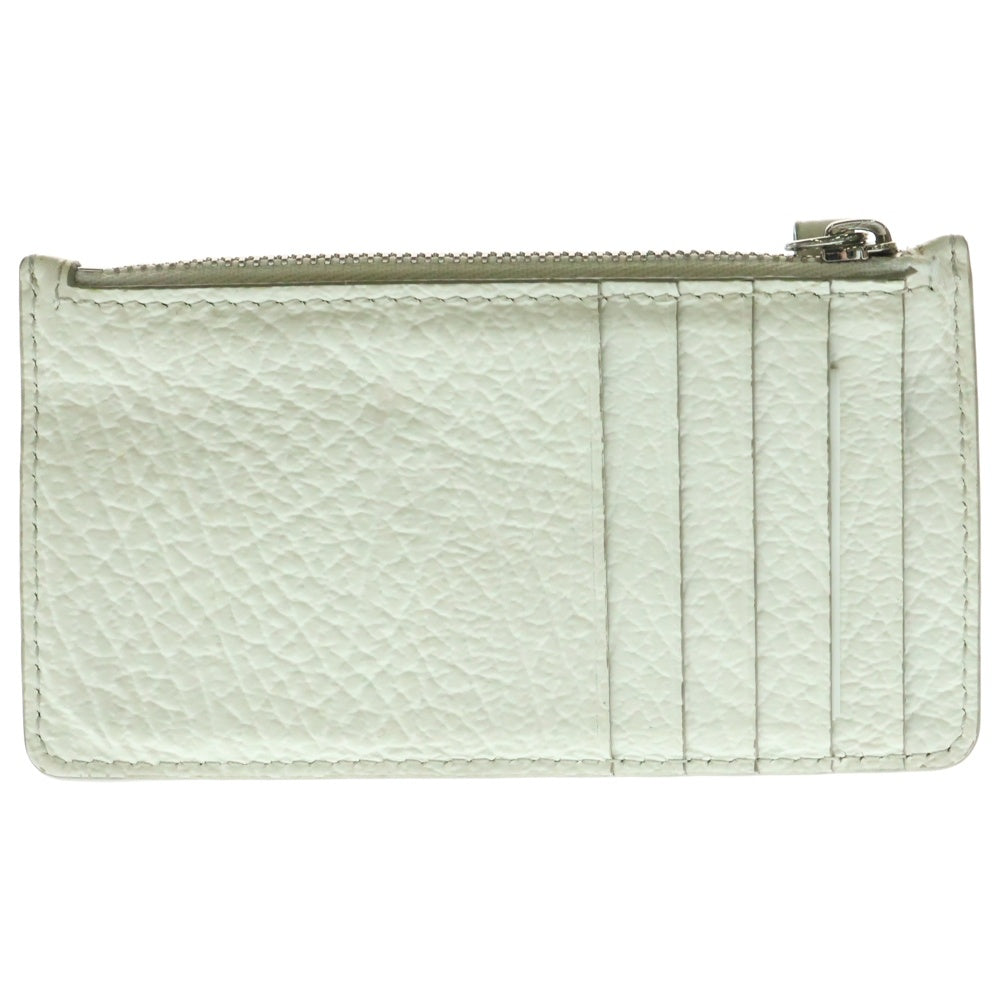 Maison Margiela(メゾンマルジェラ) カードケース フラグメントケース 名刺入れ 小物入れ ホワイト シルバー金具 レザー