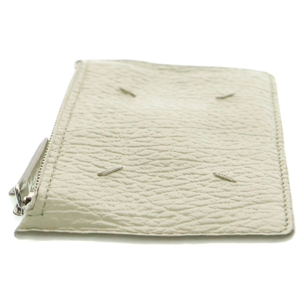 Maison Margiela(メゾンマルジェラ) カードケース フラグメントケース 名刺入れ 小物入れ ホワイト シルバー金具 レザー