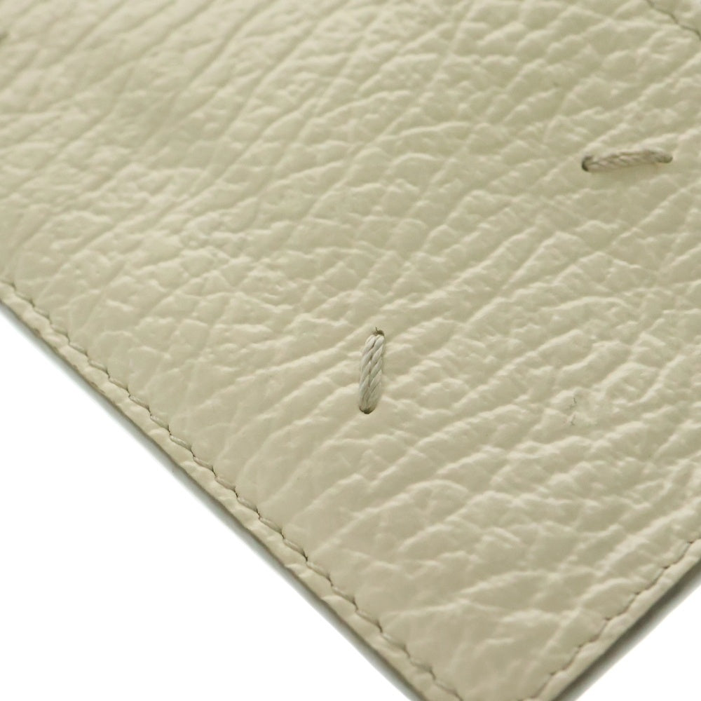 Maison Margiela(メゾンマルジェラ) カードケース フラグメントケース 名刺入れ 小物入れ ホワイト シルバー金具 レザー