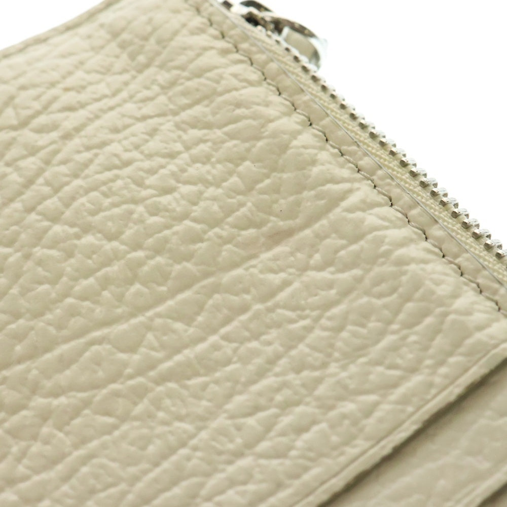 Maison Margiela(メゾンマルジェラ) カードケース フラグメントケース 名刺入れ 小物入れ ホワイト シルバー金具 レザー