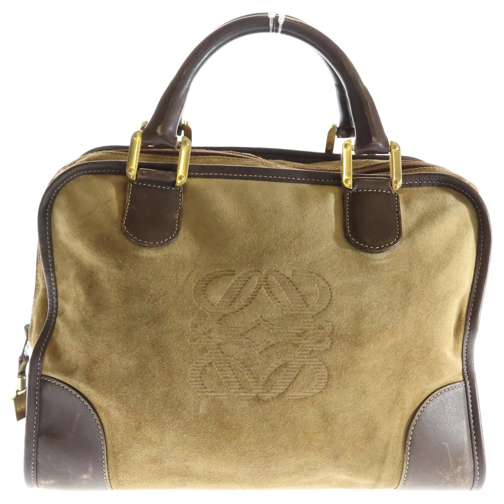 LOEWE(ロエベ) アナグラム アマソナ ハンドバッグ ブラウン スエード