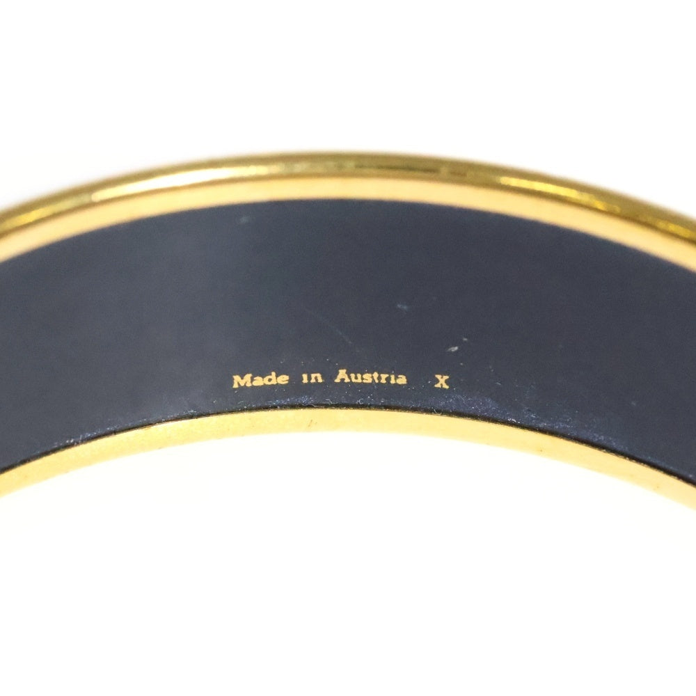 HERMES(エルメス) エマイユGM 貝殻モチーフ バングル ブレスレット ブルー×ゴールド