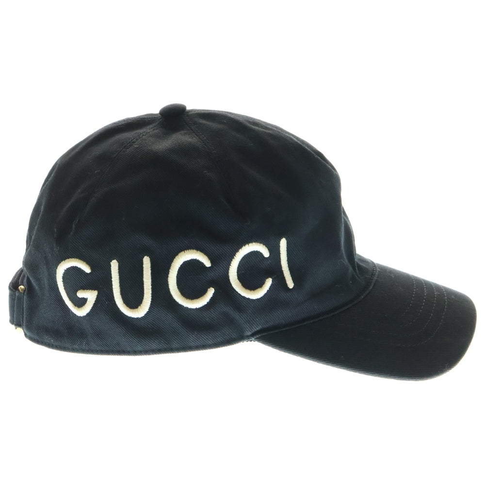 GUCCI(グッチ) ロゴ ベースボールキャップ 黒 L