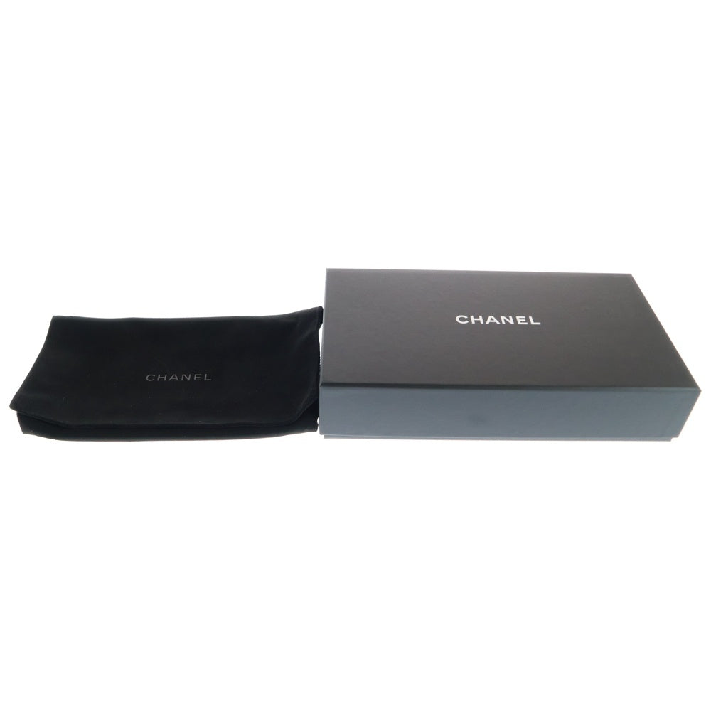 CHANEL(シャネル) マトラッセ 2つ折り長財布 ロングウォレット カードケース ゴールド金具 ネイビー キャビア A50096