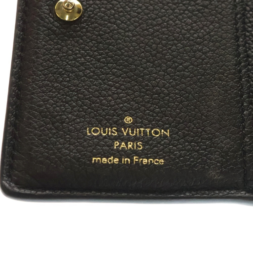 LOUIS VUITTON(ルイヴィトン) モノグラム アンプラント ポルトフォイユ クレア コンパクトウォレット 二つ折り財布 ブラック ゴールド金具 レザー M80151