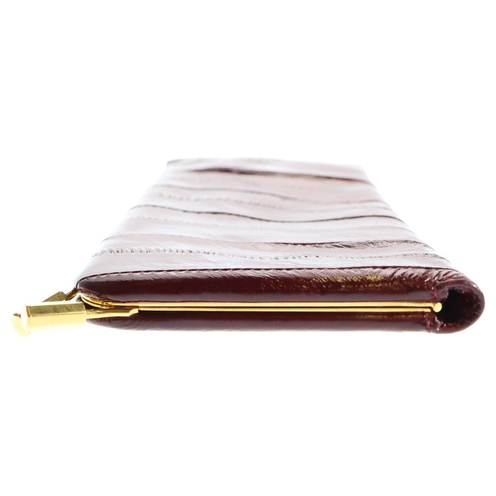 THE ROW(ザロウ) 留め具付きサングラスケース メガネケース 収納 レッド バーガンディ ウナギ革 ゴールド金具