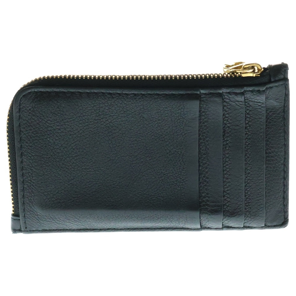 Christian Dior(クリスチャンディオール) ディオールカロ ジップカードホルダー フラグメントケース 名刺入れ 小物入れ ブラック ゴールド金具 レザー