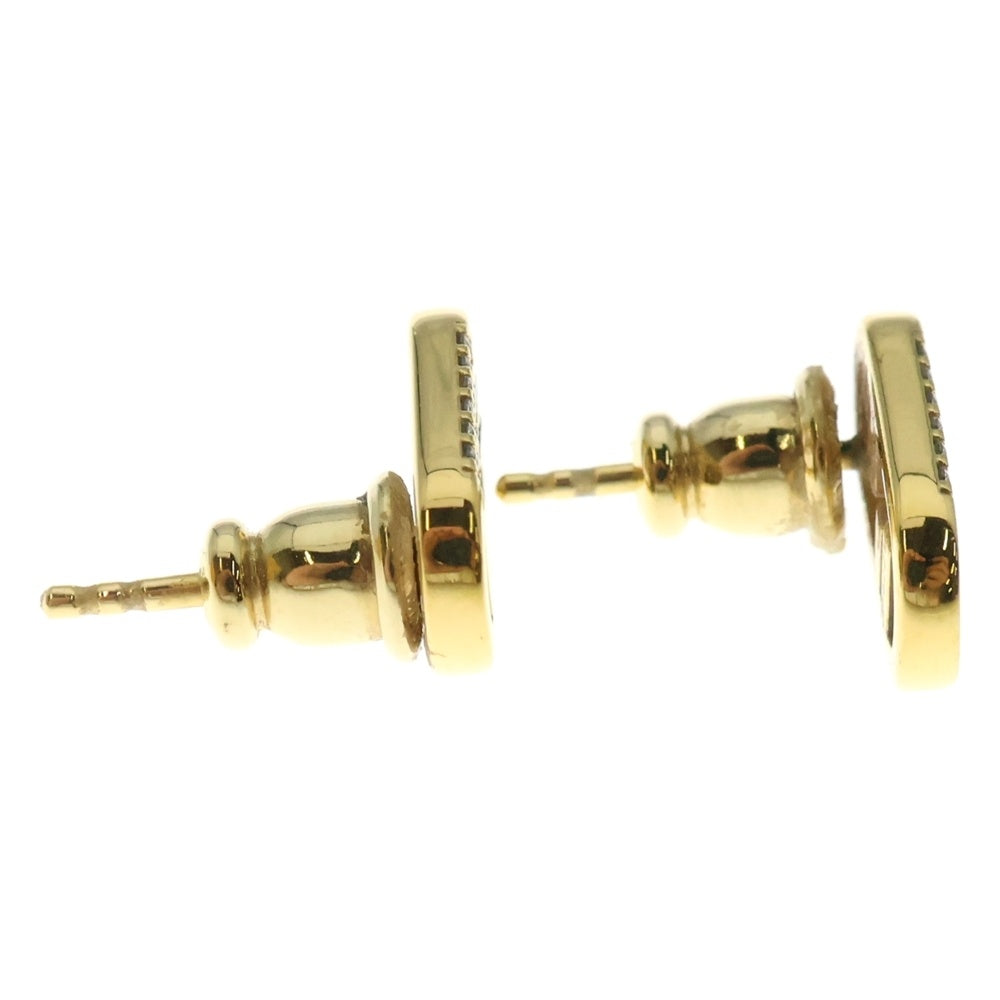 FENDI(フェンディ) オーロック ラインストーン ピアス ゴールド GP FFロゴ レディース