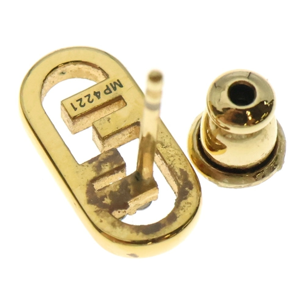 FENDI(フェンディ) オーロック ラインストーン ピアス ゴールド GP FFロゴ レディース