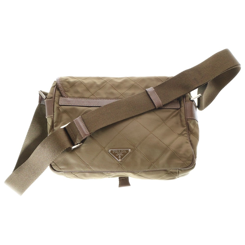 PRADA(プラダ) メッセンジャーバッグ ショルダーバッグ シルバー金具 ナイロン カーキ