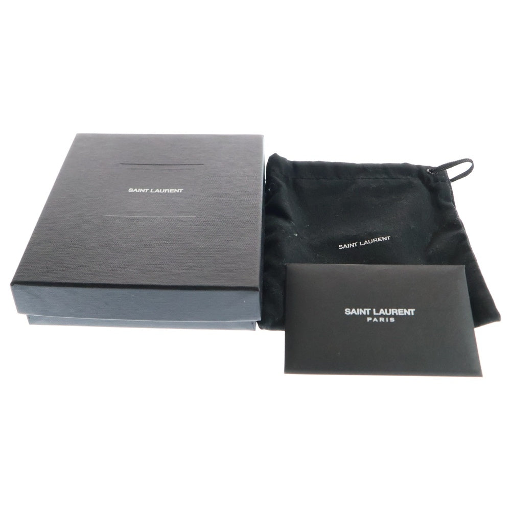 SAINT LAURENT PARIS(サンローランパリ) 二つ折り財布 マネークリップ ブラック レザー 財布 コンパクトウォレット