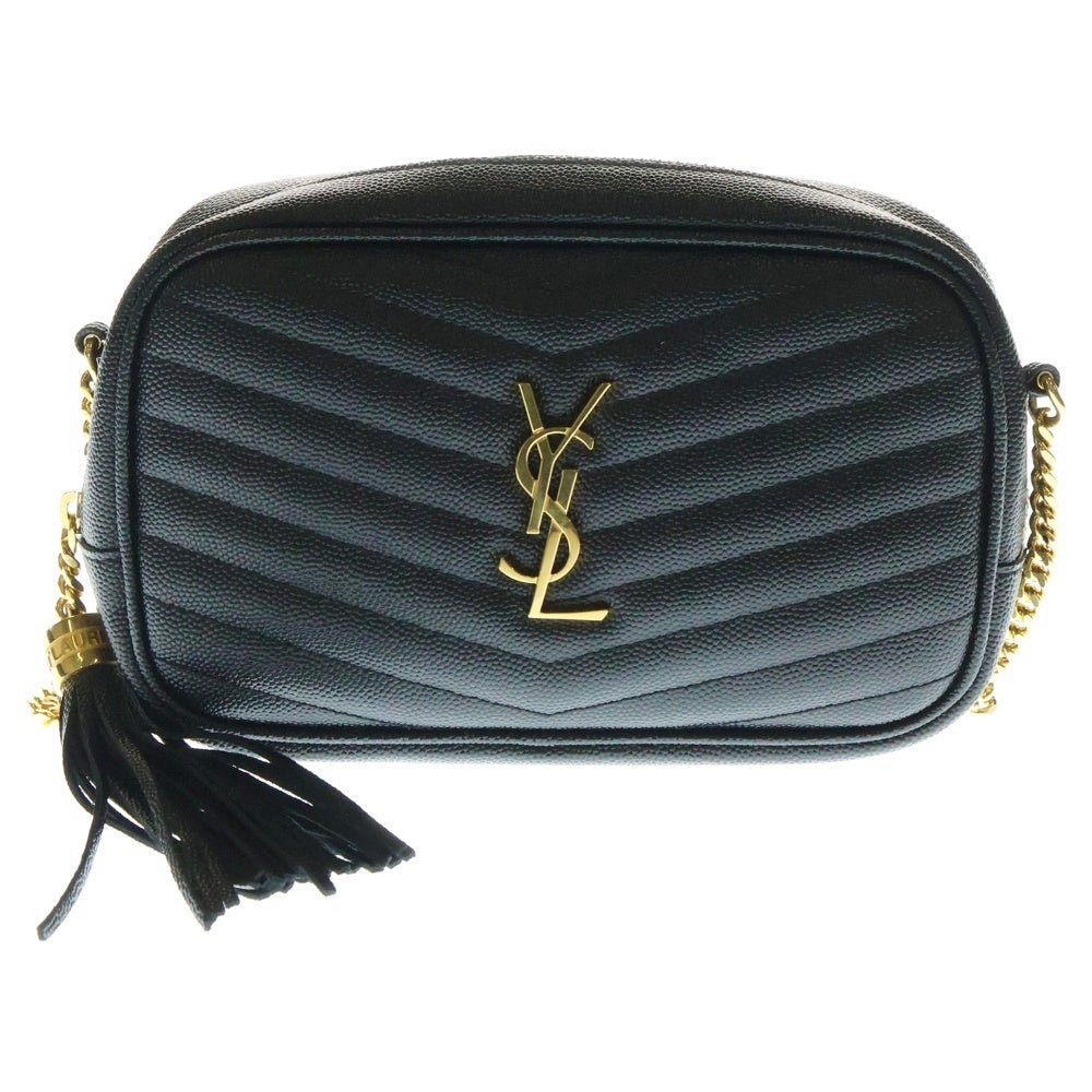 SAINT LAURENT PARIS(サンローランパリ) ルー チェーンショルダーバッグ ミニバッグ ブラック ゴールド金具 レザー 612579