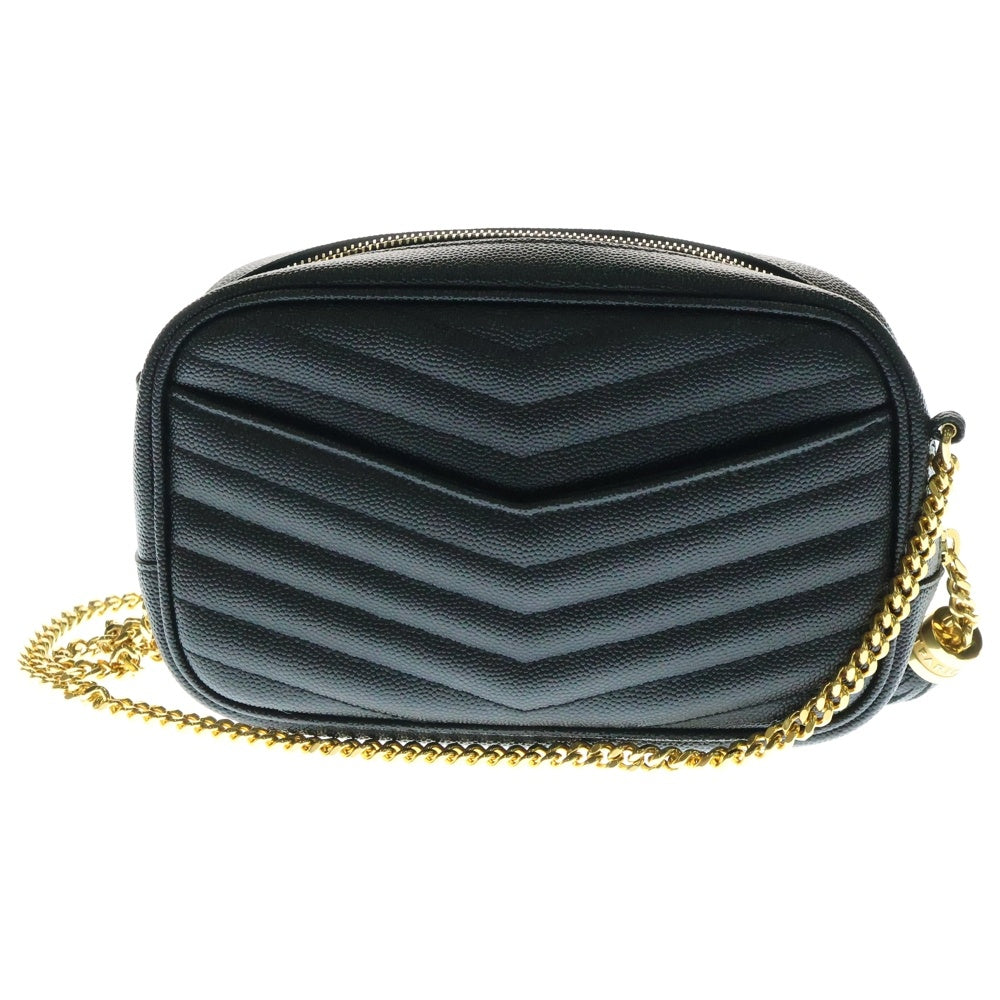 SAINT LAURENT PARIS(サンローランパリ) ルー チェーンショルダーバッグ ミニバッグ ブラック ゴールド金具 レザー 612579