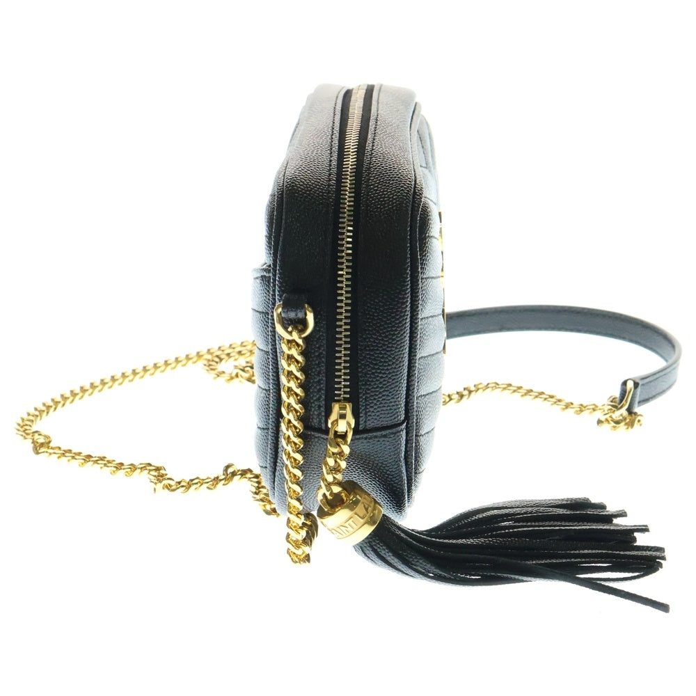 SAINT LAURENT PARIS(サンローランパリ) ルー チェーンショルダーバッグ ミニバッグ ブラック ゴールド金具 レザー 612579