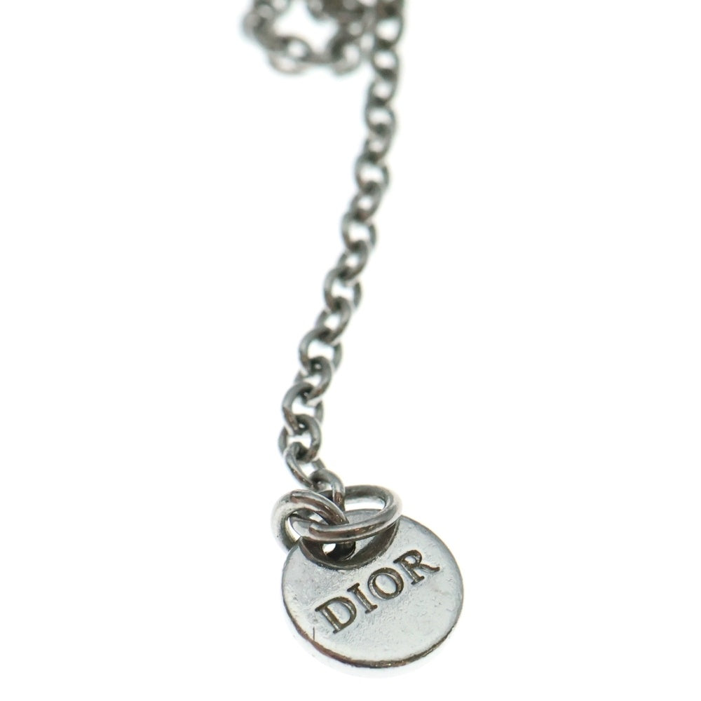 Christian Dior(クリスチャンディオール) CDロゴ ラインストーン ブレスレット シルバー チェーン