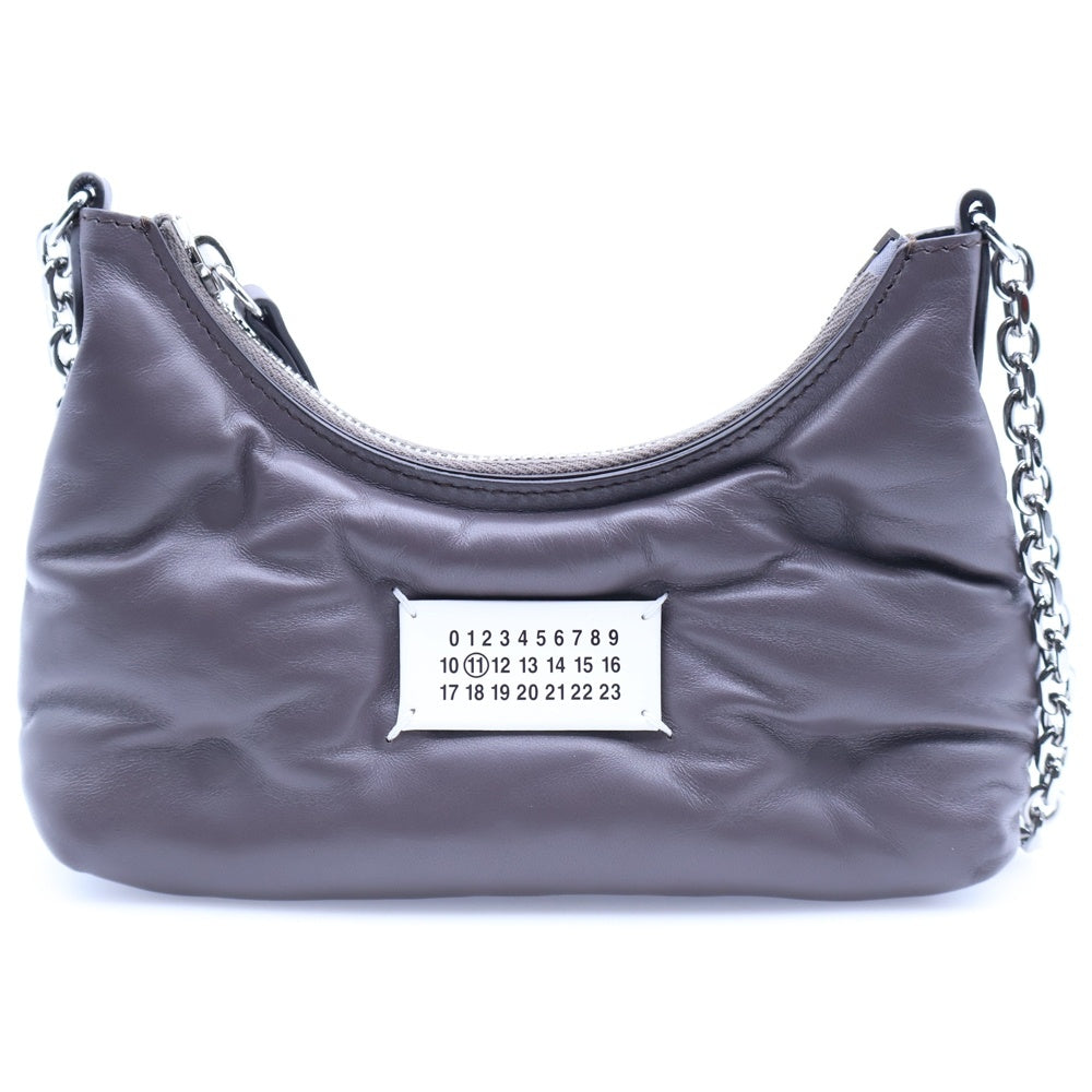 Maison Martin Margiela(メゾンマルタンマルジェラ) グラムスラム ホーボー マイクロ レザー チェーン ワンショルダー バッグ シルバー金具 ブラウン SB1WG0021