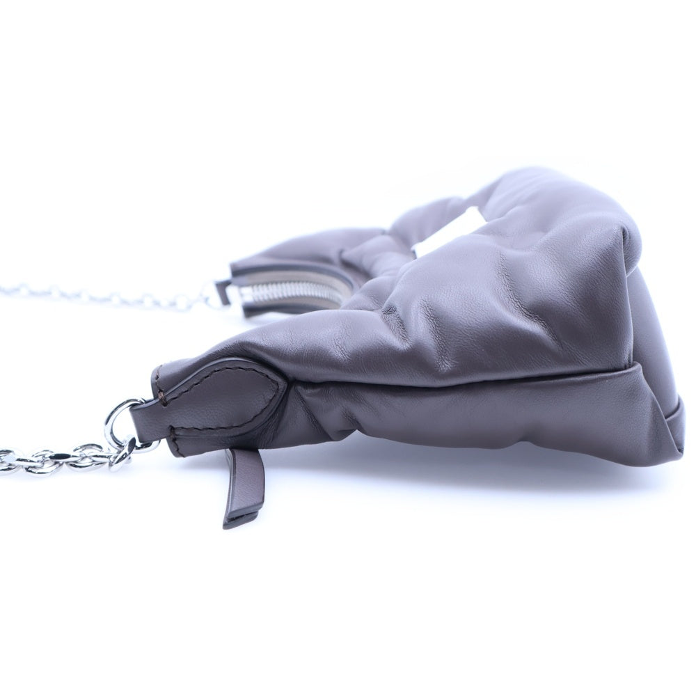 Maison Martin Margiela(メゾンマルタンマルジェラ) グラムスラム ホーボー マイクロ レザー チェーン ワンショルダー バッグ シルバー金具 ブラウン SB1WG0021