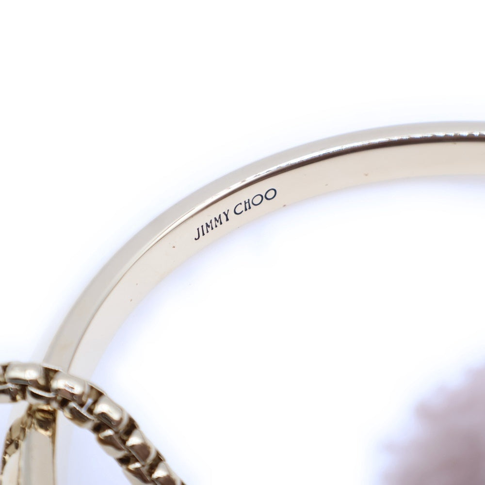 JIMMY CHOO(ジミーチュウ) ボンボン バケット ファー タッセル 2WAY ハンド チェーン ショルダーバッグ ゴールド金具 ピンク/ベージュ