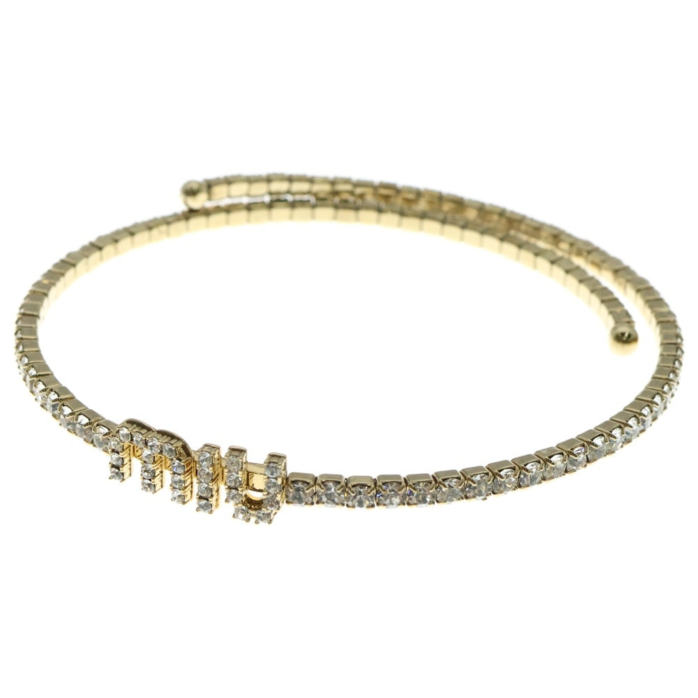 MIU MIU ミュウミュウ クリスタルロゴ チョーカー ネックレス