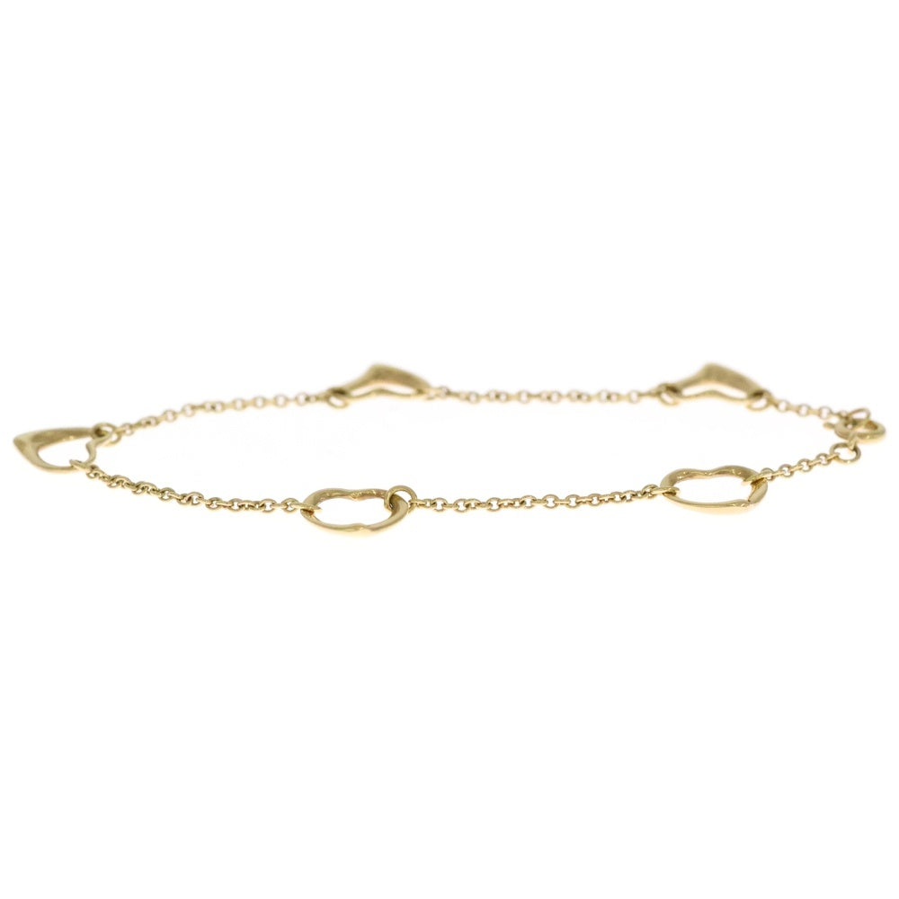 TIFFANY&Co(ティファニー) オープンハート 5P チェーン ブレスレット K18YG イエローゴールド