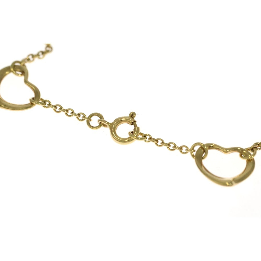 TIFFANY&Co(ティファニー) オープンハート 5P チェーン ブレスレット K18YG イエローゴールド
