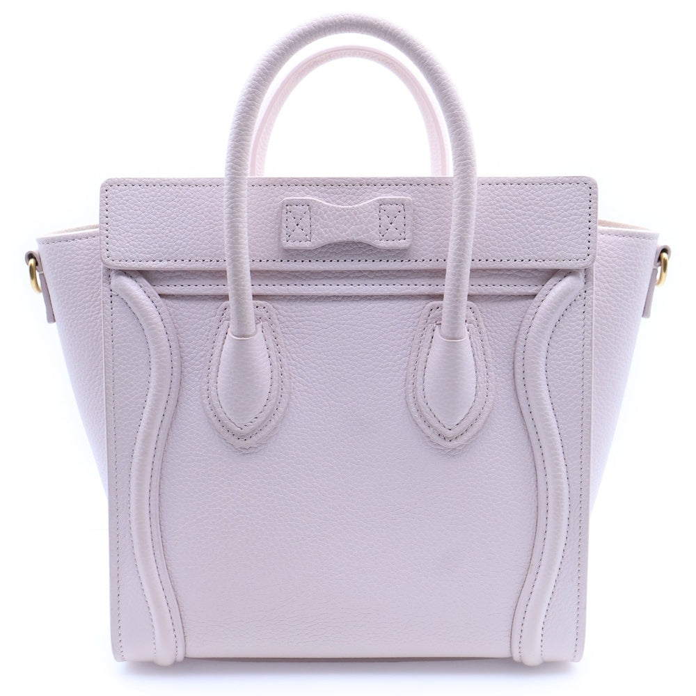 CELINE(セリーヌ) ラゲージ ナノ ショッパー レザー 2WAY ハンド ショルダーバッグ ゴールド金具 ペールピンク 189243DRU