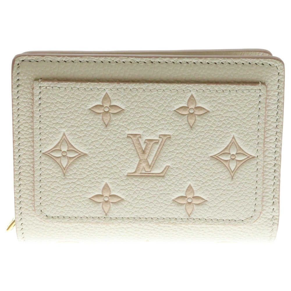 LOUIS VUITTON(ルイヴィトン) モノグラム ポルトフォイユ・クレア ホワイト バイカラー・エデン コンパクトウォレット 二つ折り財布 コインケース ピンク レザー ゴールド金具 M22399