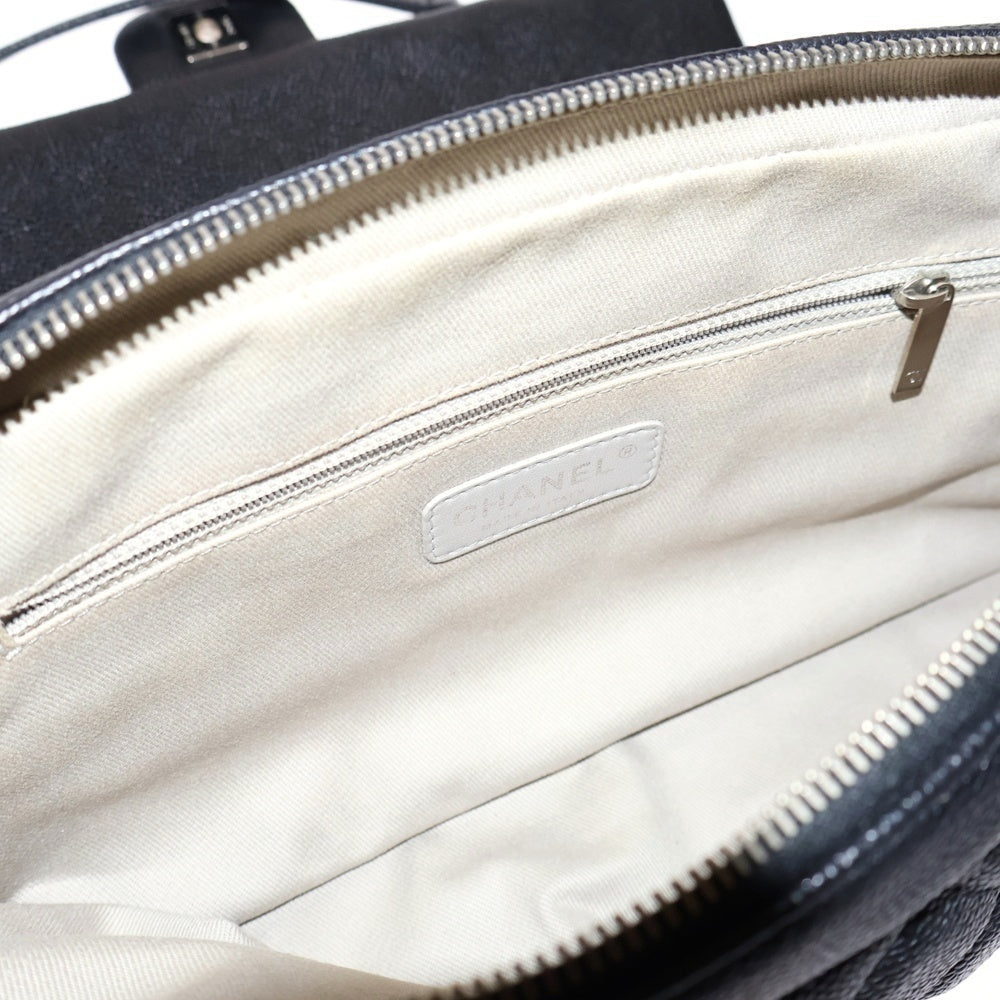 CHANEL(シャネル) デカマトラッセ30 ココマーク キャビアスキン レザー Sフラップ/Wチェーンショルダーバッグ SV金具 ブラック