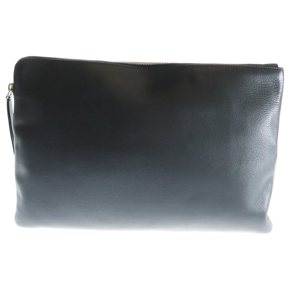 BALENCIAGA(バレンシアガ) ロゴ クラッチバッグ セカンドバッグ ブラック シルバー金具 レザー 492467