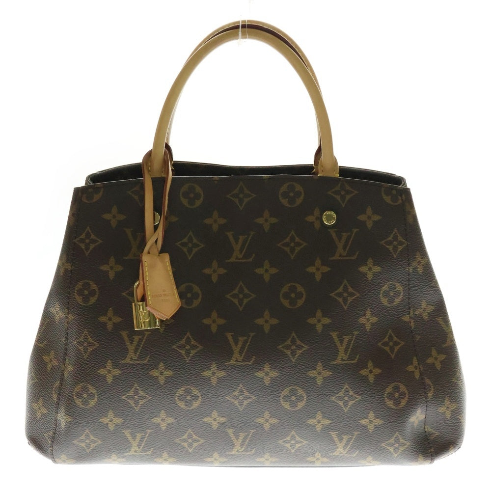LOUIS VUITTON(ルイヴィトン) モノグラム モンテーニュMM 2WAYバッグ ハンドバッグ ショルダーバッグ ブラウン レザー×PVC ゴールド金具 M41056