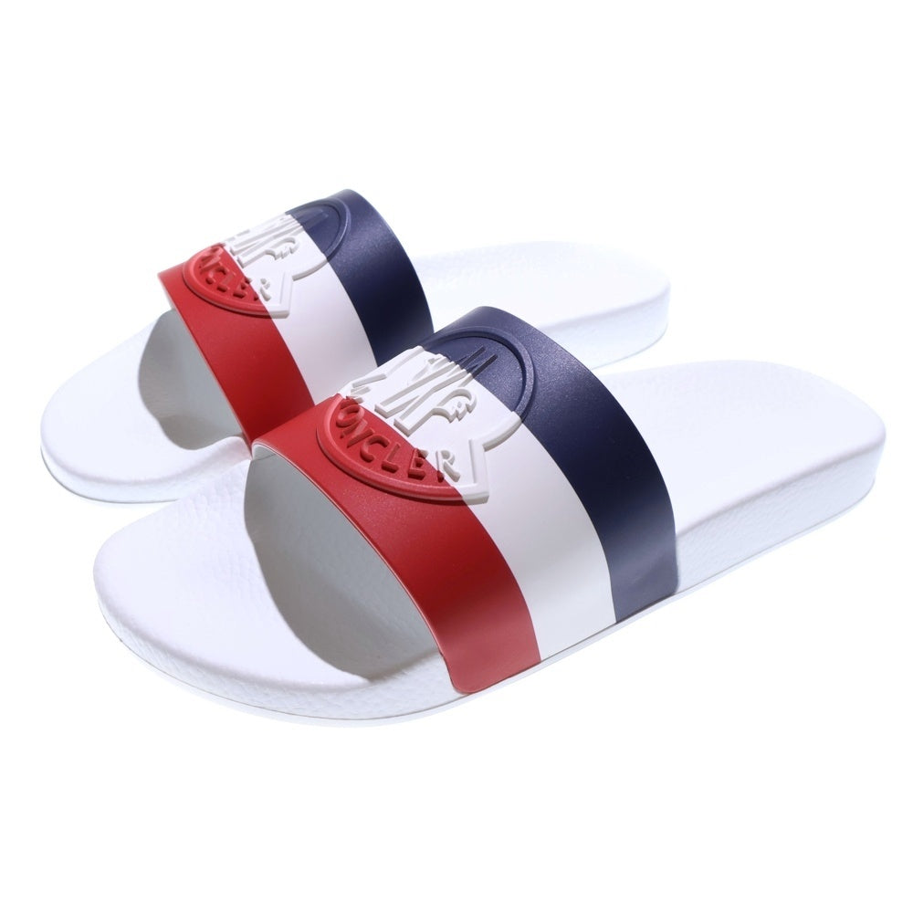 MONCLER(モンクレール) Basile バジーレ シャワー トリコロール フラット スライド サンダル ベナッシ シューズ ホワイト/レッド/ネイビー