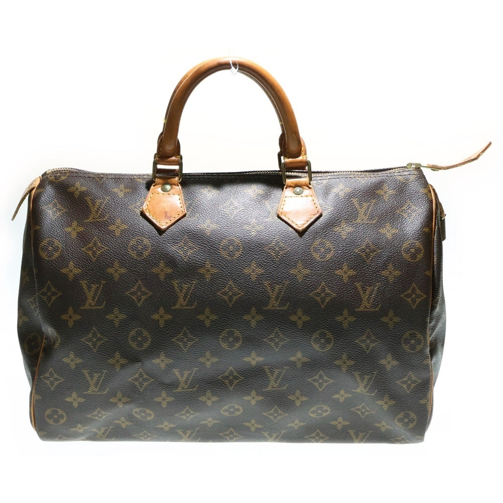 LOUIS VUITTON(ルイヴィトン) モノグラム スピーディ35 ハンドバッグ ボストンバッグ ブラウン レザー×PVC ゴールド金具 M41524