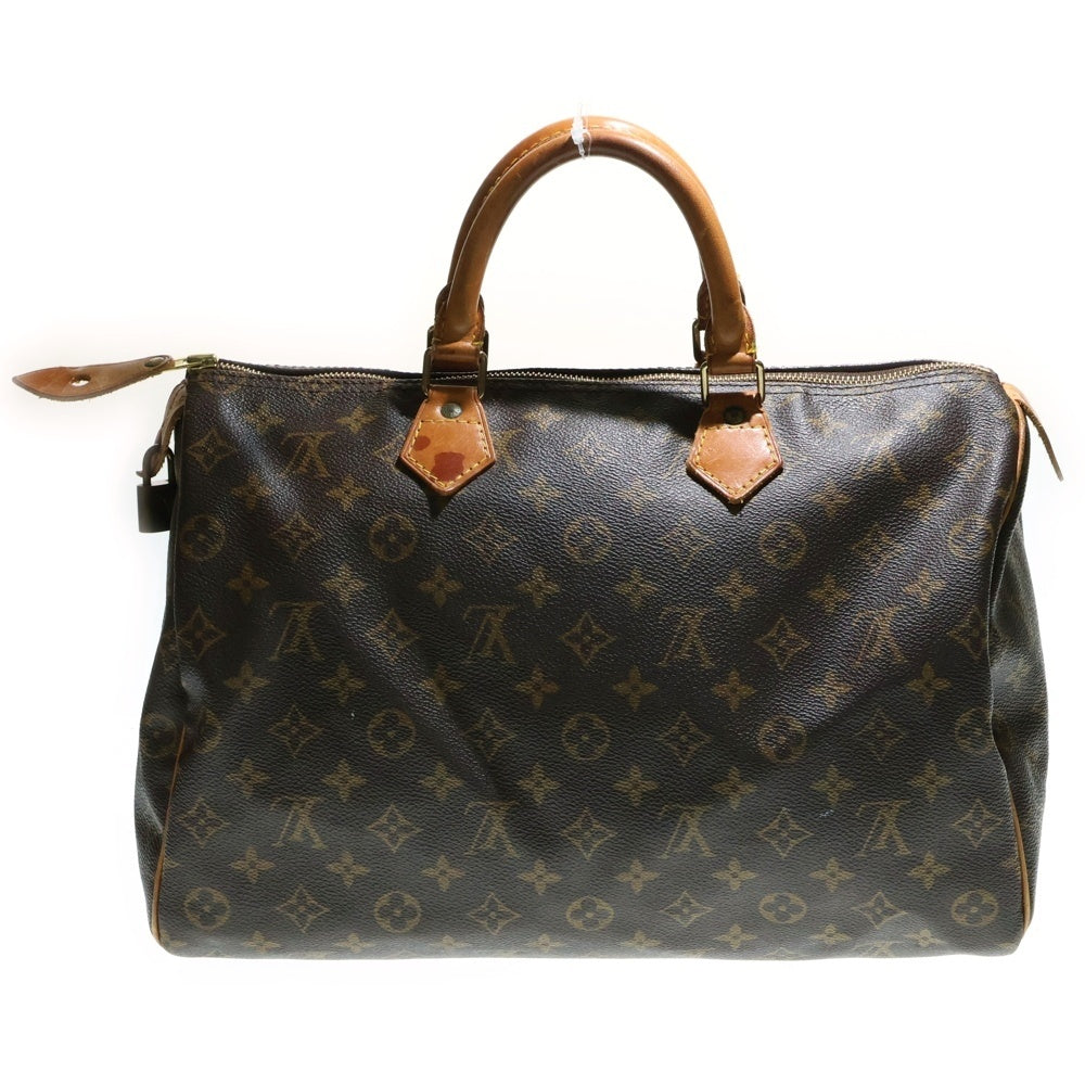 LOUIS VUITTON(ルイヴィトン) モノグラム スピーディ35 ハンドバッグ ボストンバッグ ブラウン レザー×PVC ゴールド金具 M41524