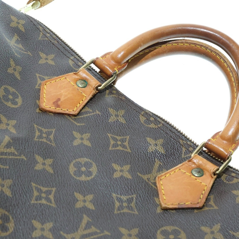 LOUIS VUITTON(ルイヴィトン) モノグラム スピーディ35 ハンドバッグ ボストンバッグ ブラウン レザー×PVC ゴールド金具 M41524