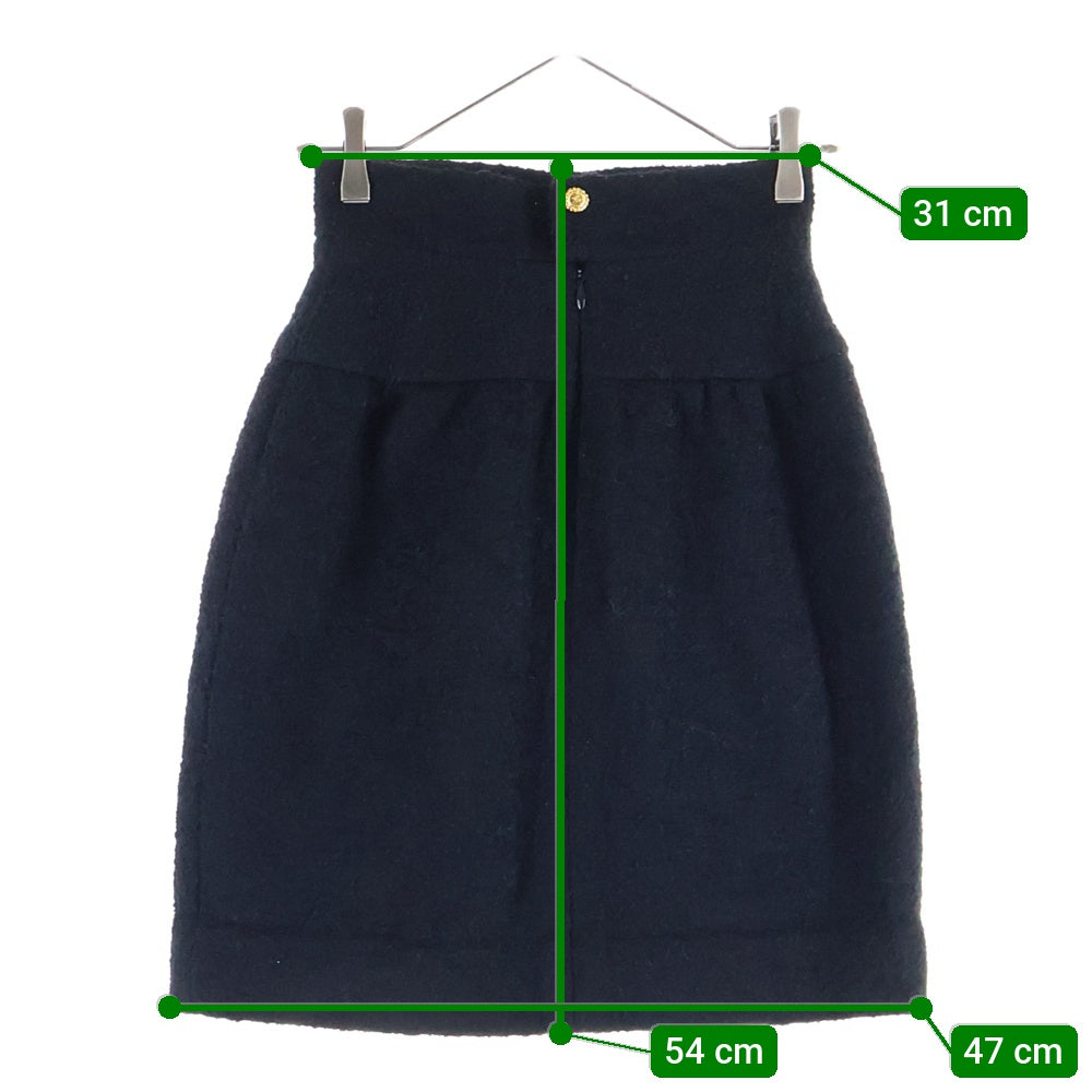 CHANEL(シャネル) ココボタン モヘア スカート ブラック