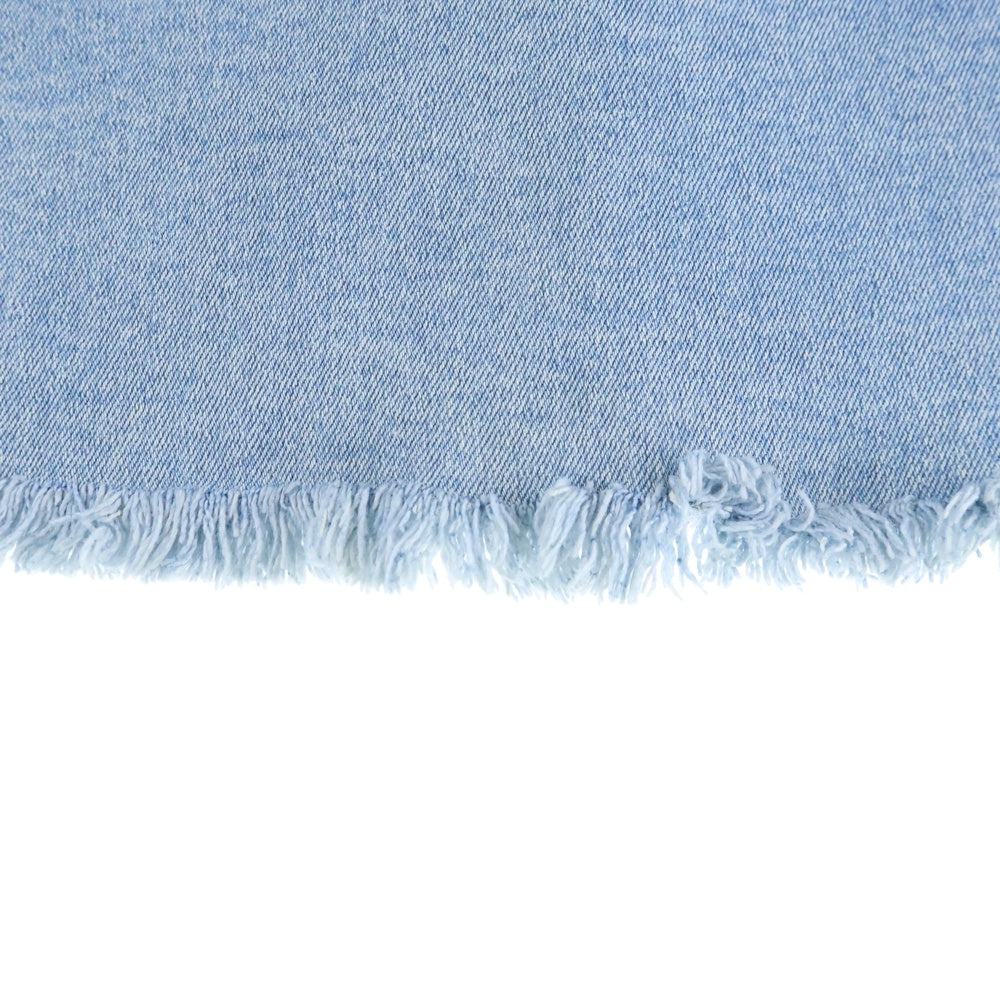 CHANEL(シャネル) バックジップ デニムカットオフスカート ブルー×ピンク