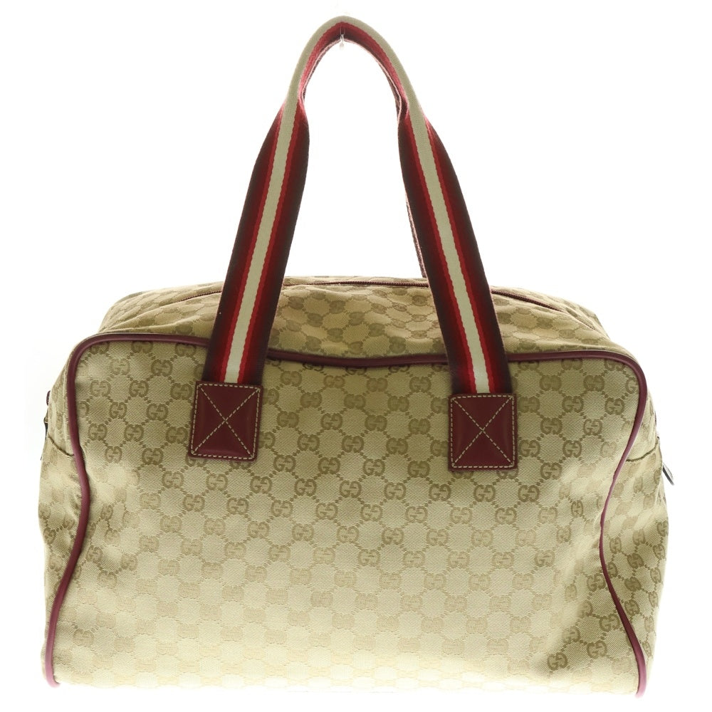 GUCCI(グッチ) GGキャンバス ボストンバッグ ハンドバッグ キャンバス×レザー ベージュ×レッド 153240