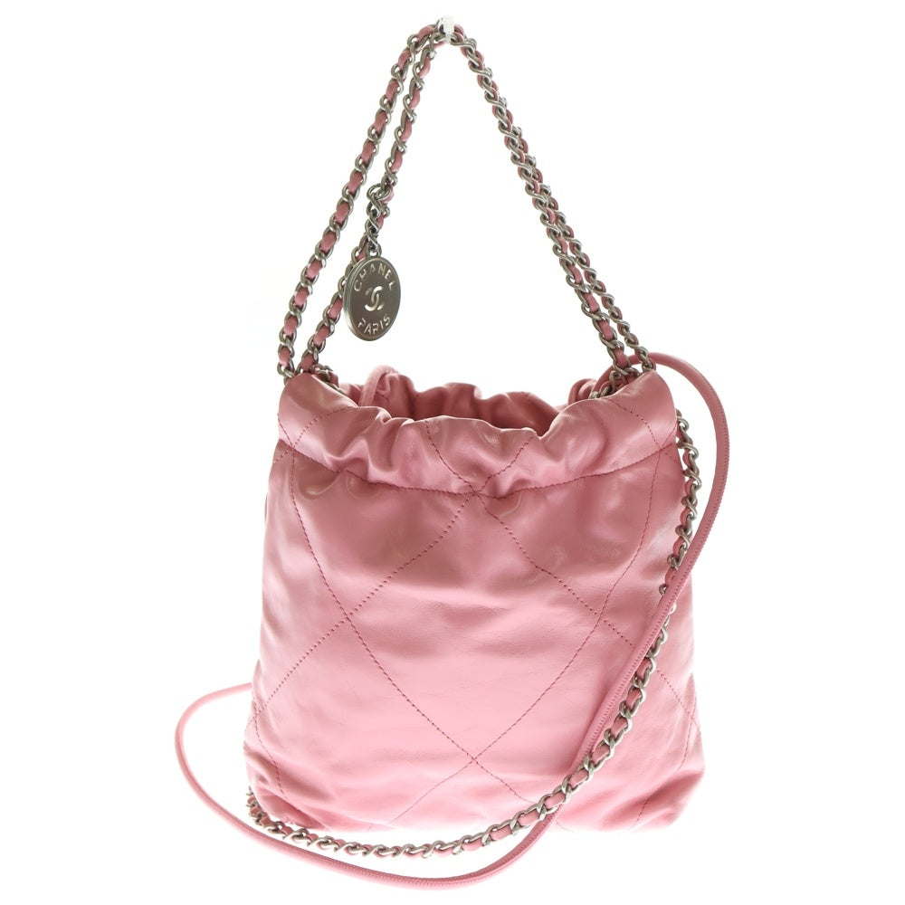 CHANEL(シャネル) シャネル22 ミニ ココマーク キャビアスキン 2WAY チェーンショルダーバック レザーハンドバッグ ピンク レディース AS3980