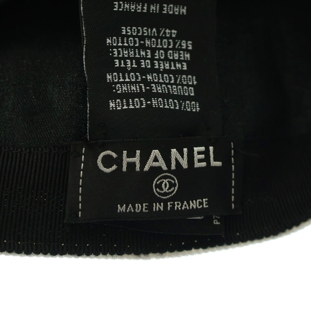 CHANEL(シャネル) ココマーク ベースボールキャップ ホワイト キャンバス 帽子