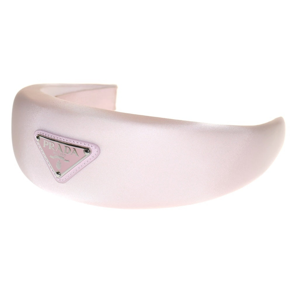 PRADA(プラダ) カチューシャ トライアングルロゴ ピンク ナイロン ヘアアクセサリー 1IH016