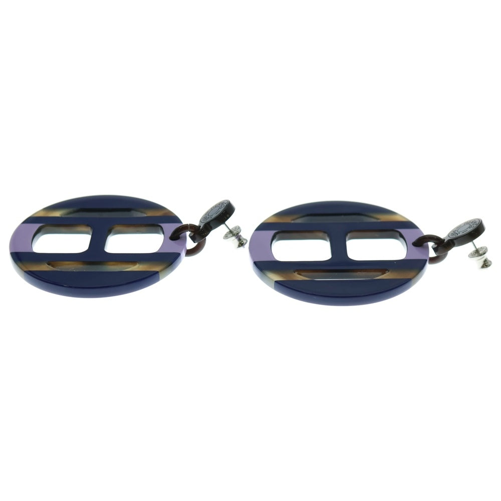 HERMES(エルメス) Hエキップ ピアス バッファローホーン リラ メタル