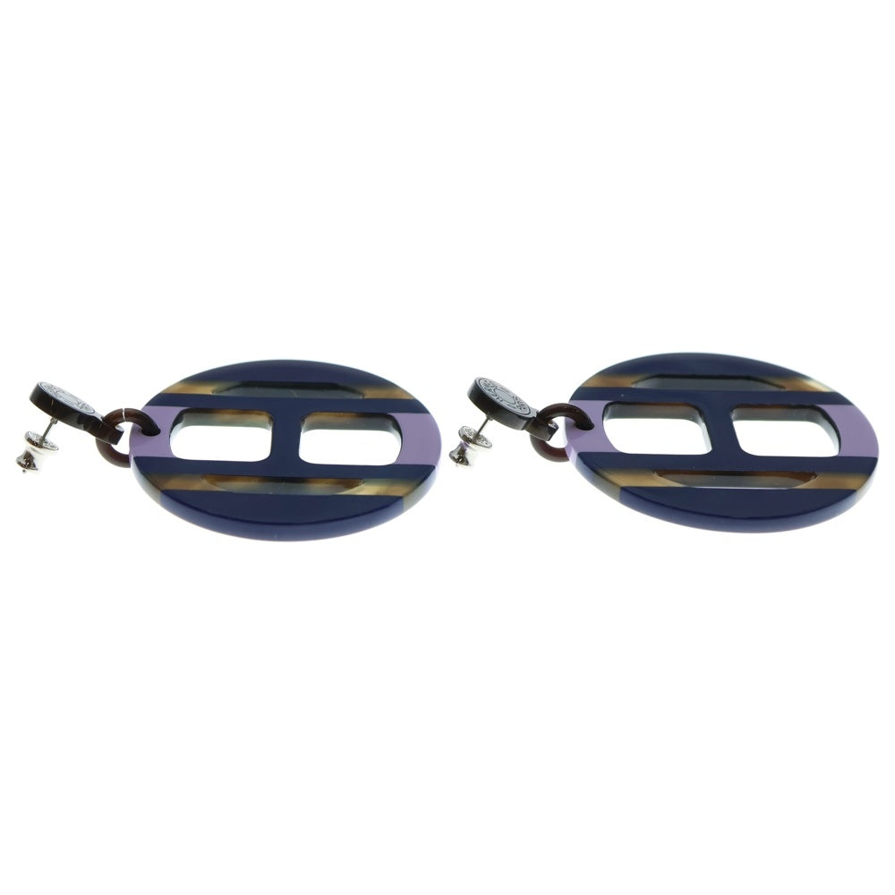 HERMES(エルメス) Hエキップ ピアス バッファローホーン リラ メタル