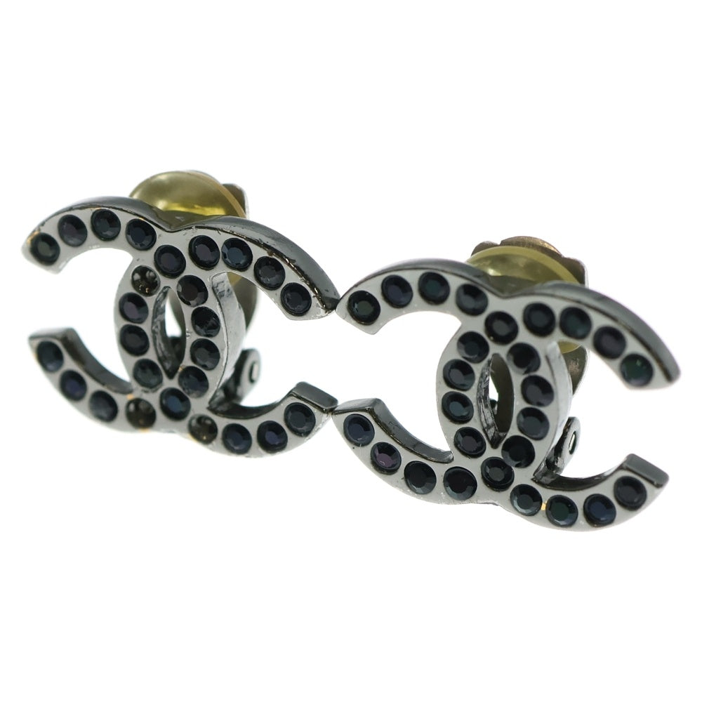 CHANEL(シャネル) 02A ココマーク ラインストーンイヤリング シルバー