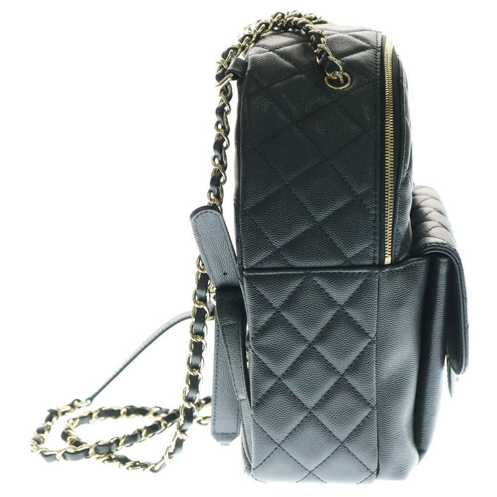 CHANEL(シャネル) マトラッセ バックパック リュックサック ブラック ゴールド金具 キャビアスキン