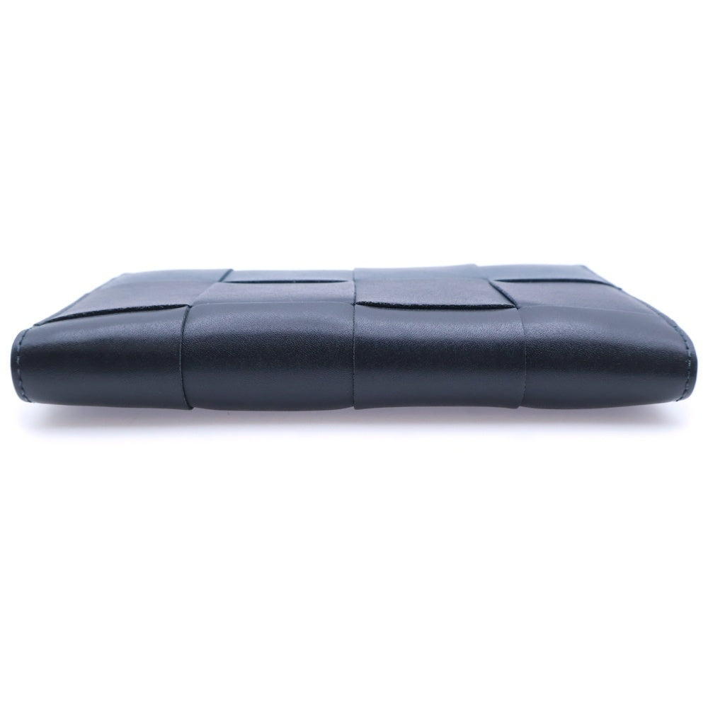 BOTTEGA VENETA(ボッテガヴェネタ) マキシイントレチャート カセット ジップアラウンド レザーロングウォレット 長財布 ネイビー/ブラック 748054V4SW23158